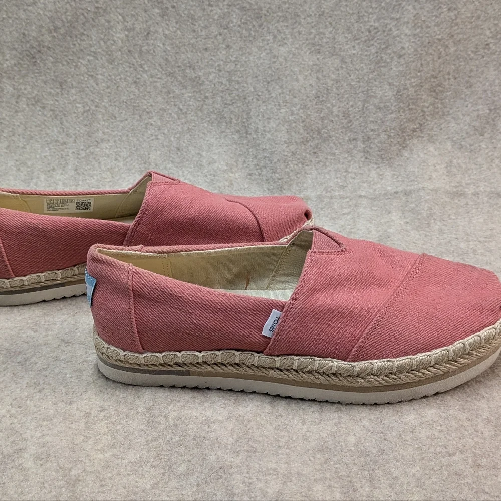 TOMS Women's Coral Canvas Rope Sole Espadrilles Beachy Natural Flats Size 6